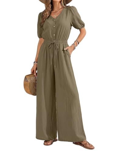 YOINS Women's Summer One Piece Jumpsuits Dressy Casual Short Sleeve Rompers